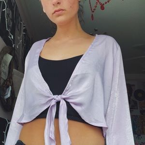 Urban Outfitters Lavender Silk Tie Top